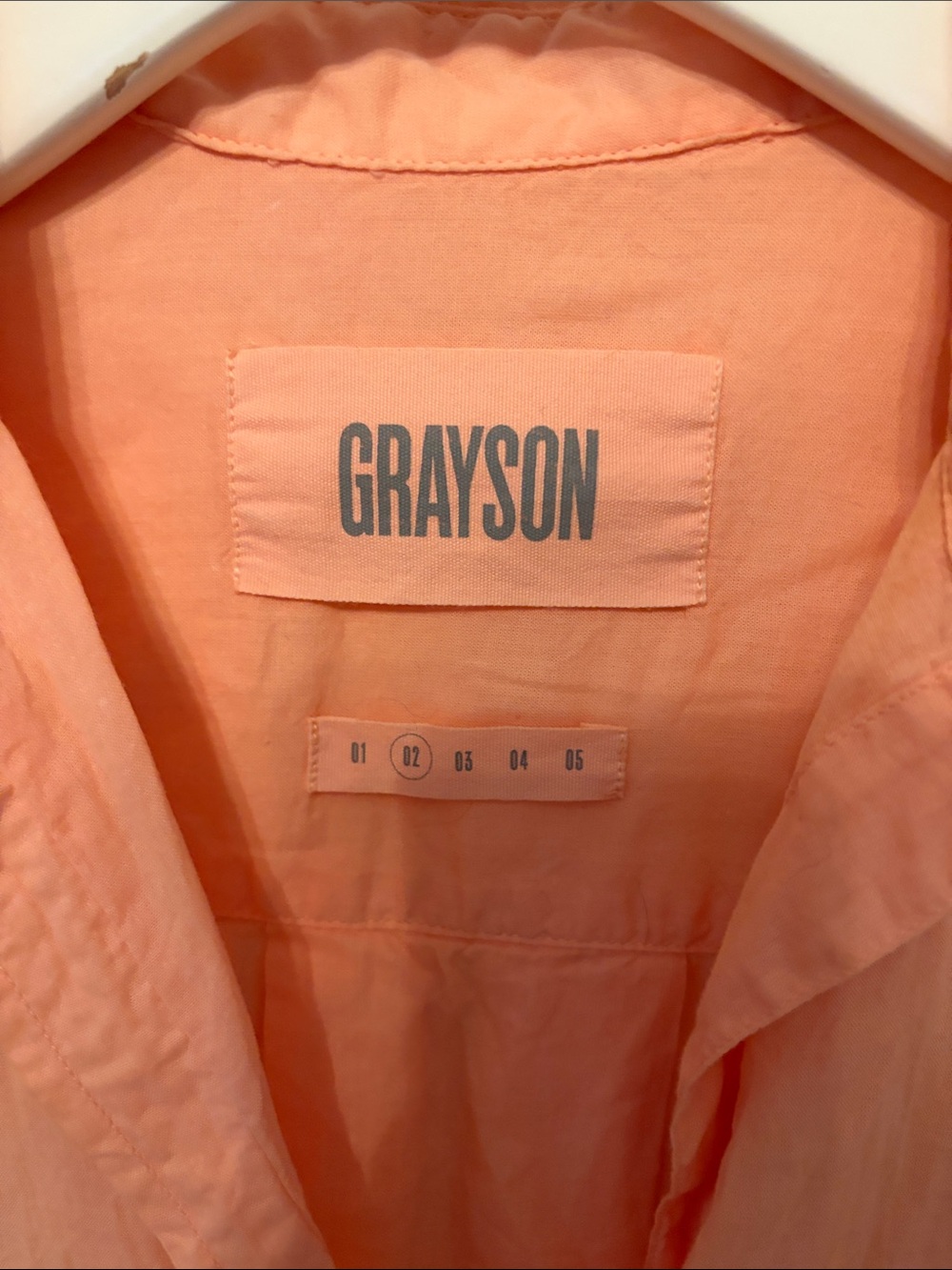 Grayson The Hero Button-Up Tissue-Cotton Button Down Shirt in Cantaloupe - Picture 5 of 9